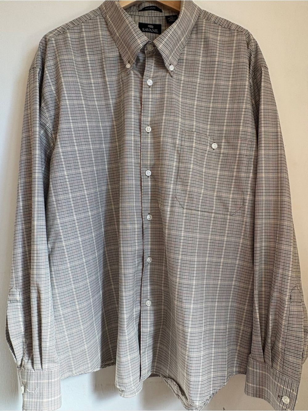 Savane Mens 2XL No Iron Long Sleeve Shirt Dress Formal